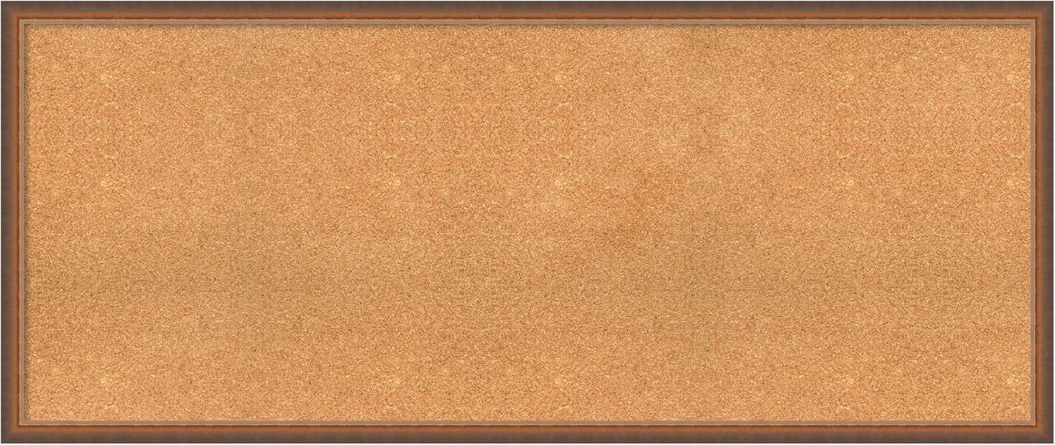 Amanti Art Natural Cork Board for Wall, 26x62 Vision Board with Bronze Frame, Oversize Corkboard Office Decor for Home Organization, Modern Corkboard Pinboard to Display Items for Home Organization