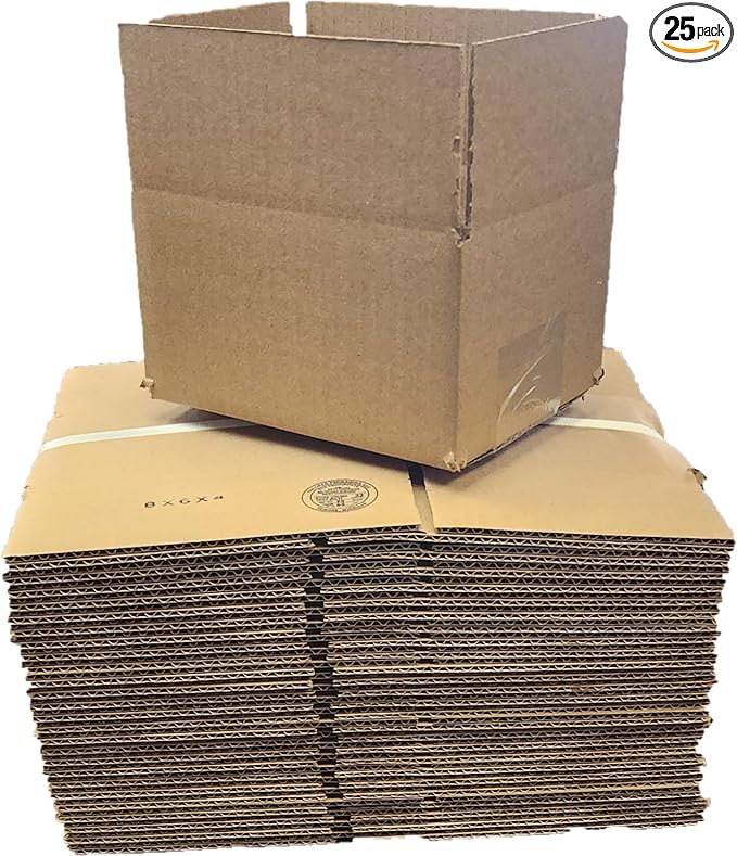 25 Pack Tailored Packaging Corrugated Shipping Boxes (8x6x4)
