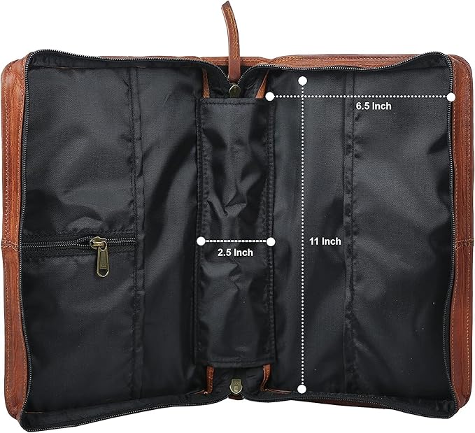 Leather Bible Cover Book Cover Planner Cover with Handle and Back Pocket (Medium)