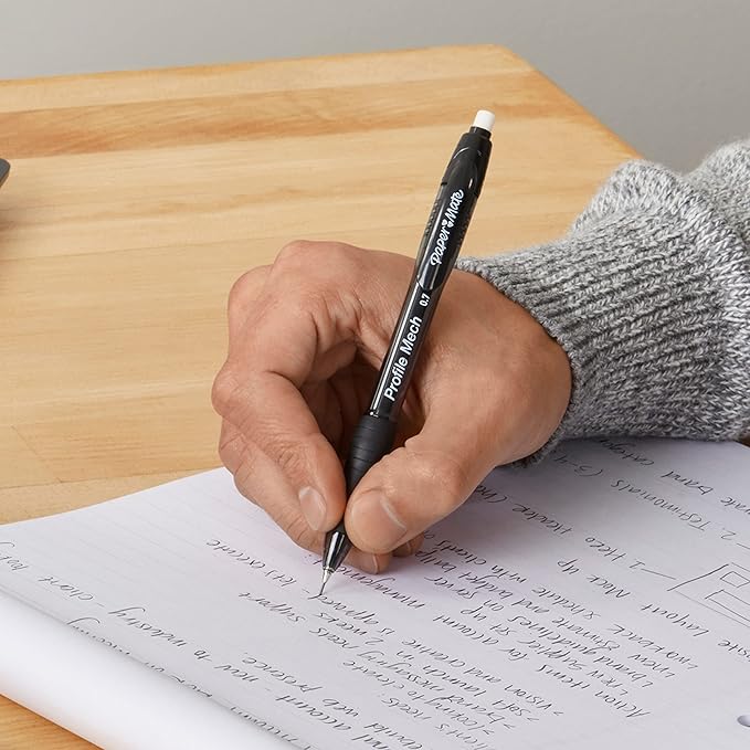 Paper Mate Profile Mech Mechanical Pencil 0.7mm, #2 Pencil Lead, Great for Office Supplies, Classroom Supplies, Drawing Pencils, Sketching Pencils, Black, 12 Count