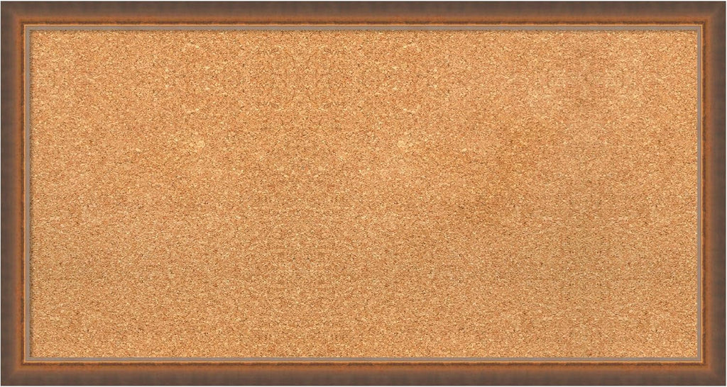 Amanti Art Natural Cork Board for Wall, 18x34 Vision Board with Bronze Frame, Medium Corkboard Office Decor for Home Organization, Modern Corkboard Pinboard to Display Items for Home Organization in