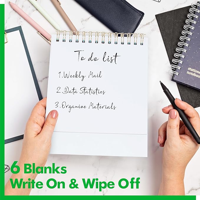 40 Pages Funny Desk Sign, 34 Different Fun and Flip-Over Messages plus 6 Erasable Blank Pages, Funny Desktop Flip Book for Office Gifts Desk Accessories (Dog Design)