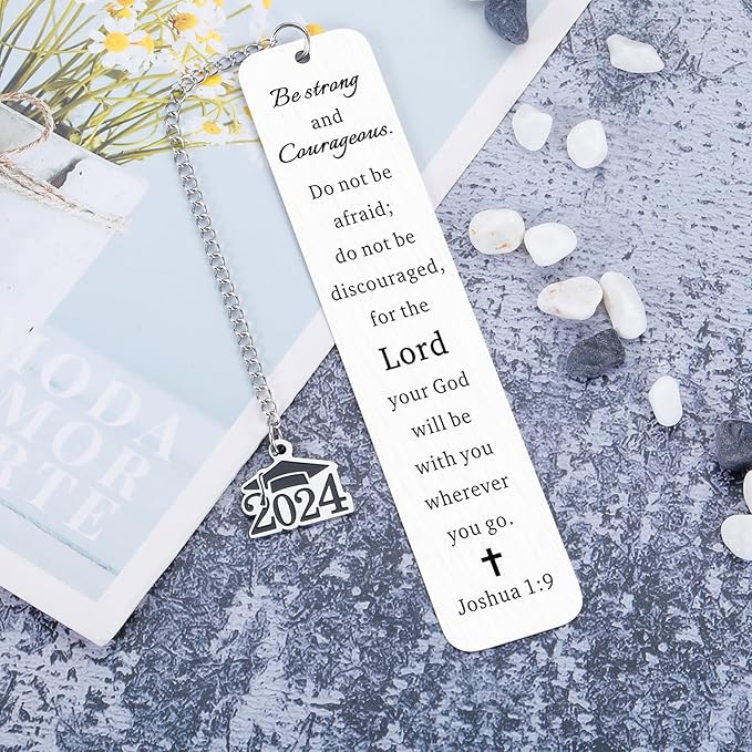 Christian Graduation Gifts for Him Her Baptism Bible Verse Bookmarks for Women Men Book Lovers Class of 2024 for Girls Boys High School Religious Gifts Bulk Graduating Inspirational Gifts