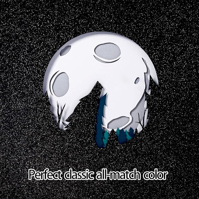 Simetufy Black Glitter Cardstock - 15 Sheets 12" x 12" Black CardStock for Cricut, Black Glitter Paper for DIY Projects, Scrapbooking, Invitations - 250 GSM Card Stock Easy to Cut and DIY