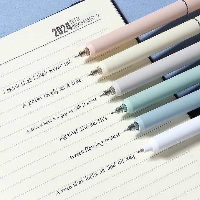 Mr. Pen- Retractable Gel Pens, 12 Pack, Black Ink, Soft Pastel Barrel Gel Pens Fine Point 0.5mm, Retractable Pen, Cute Pen