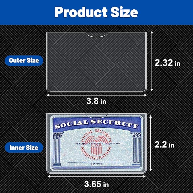 16 Pack Social Security Card Protector Sleeves, Ultra Clear & Durable 31Mil Waterproof SSN/New Medicare/Credit Card Holder, Soft ID/Debit/Credit Card Covers