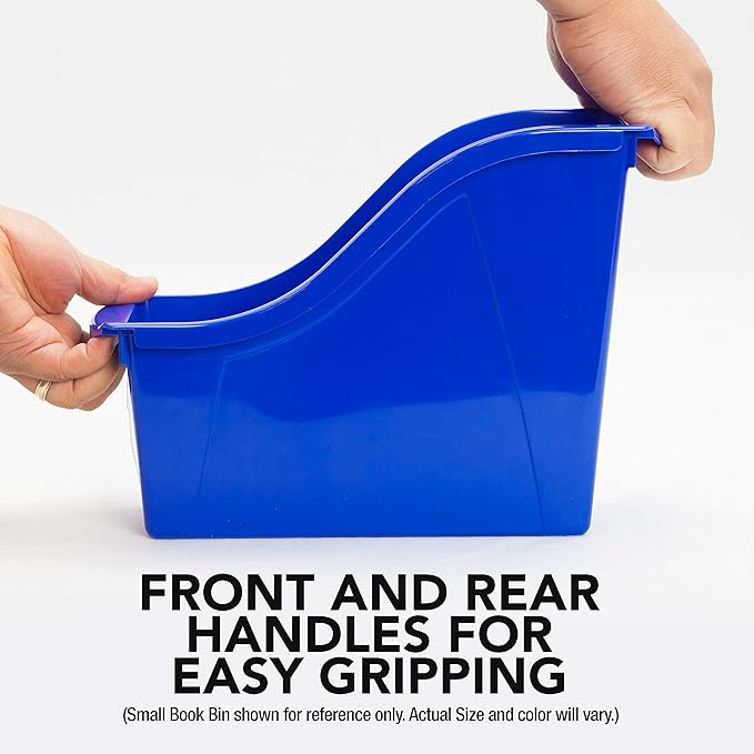 Storex Large Book Bin, 14.3 x 5.3 x 7 Inches, Red, Case of 6 (71116U06C), 14.3 x 5.3 x 7 Inches, 30-Pack