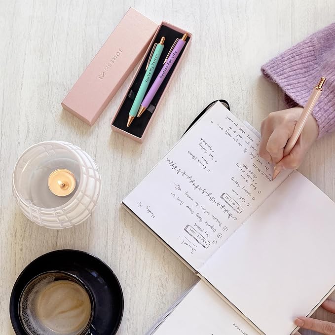 MESMOS 3pc Fancy Pen Set for Women, Best Friend Christmas Gifts for Women, Best Friend Birthday Gifts for Women, Friendship Gifts for Women Friends, Long Distance Gifts for Best Friends Female