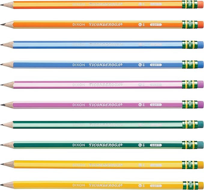 Ticonderoga My First Short Triangular Wood-Cased Pencils Bundle With Striped Wood-Cased Pencils, 4 And 10 Count