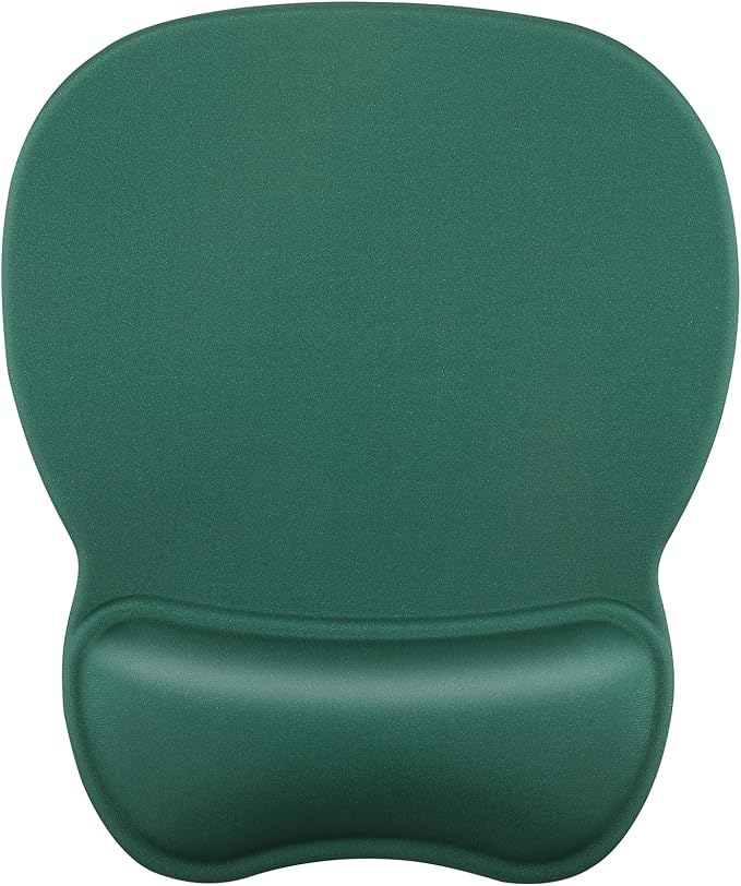 MROCO Ergonomic Mouse Pad with Gel Wrist Rest, Comfortable Mousepad with Smooth Wrist Support Surface and Non-Slip PU Base for Pain Relief, Computer, Laptop, Office & Home, 9.4 x 8.1 in, Forest Green