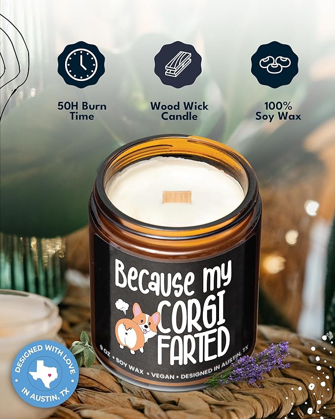 Funny Corgi Candle, Corgi Gifts for Corgi Lovers Women & Men, Corgi Gifts for Him, Cute Corgie Lovers Gift, Unique Corgi Gifts for Her, Ideal Corgie Lovers Gift for Birthday, Christmas, Gift-Ready