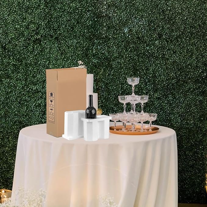 Universal Double Bottle Wine Shipping Box with Protective Foam Wine Shipping Box for Glasses Corrugated Paper Shipping Boxes All-in-One Protective Wine Shipper Wine Boxes for Moving Wine Bottle