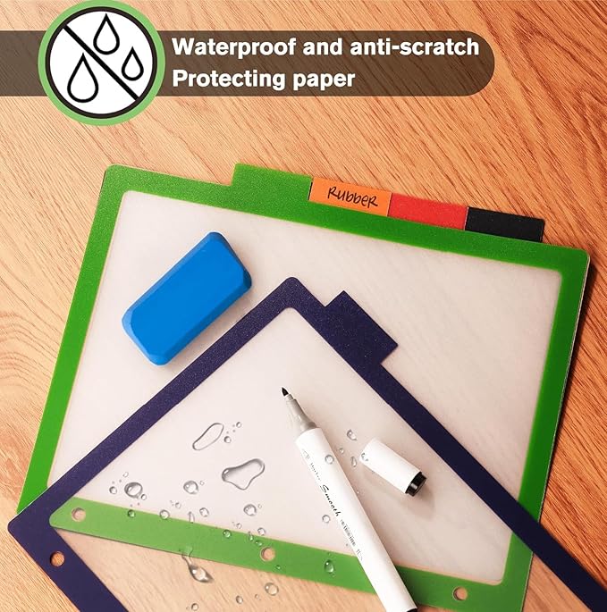 HABGP 15PCS/3 Set 3 Ring Binder Dividers with Tabs, Color Page Dividers for 3 Ring Binder with Tabs, 5 Tab Dividers, Clear Folder Dividers, Three Ring File Dividers with Tabs, Tabbed Index Dividers