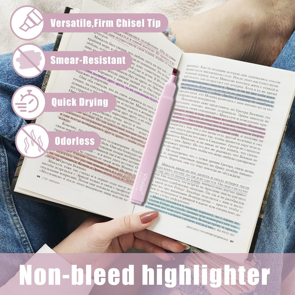 Pastel Highlighters,8pcs Bible Highlighters with Chisel Tip,Cute Markers Highlighter No Bleed,Bible High Lighters Assorted Colors for School Journaling