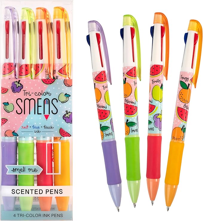 Tri-Color Smens- Patented Gourmet Scented Pens, 4 Count