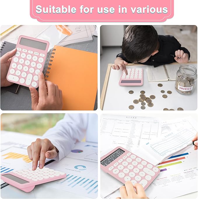 Standard Calculator 12 Digit,6.2 * 4.2in Desktop Large Display and Buttons,Calculator with Large LCD Display for Office,School, Home & Business Use,Automatic Sleep,15 °Tilt Screen