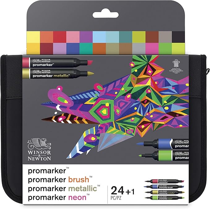 Winsor & Newton Promarker, Set of 24, Mixed Marker Set