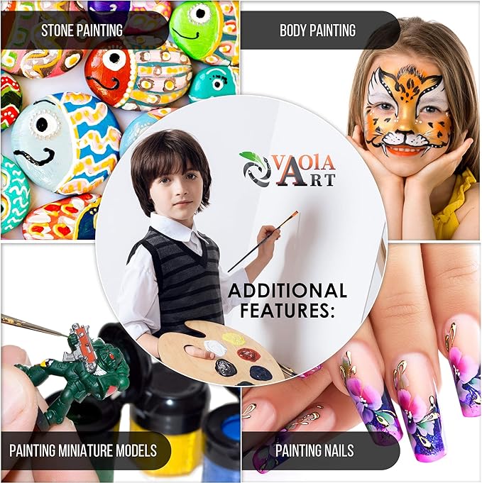 Paint Brush Set for Acrylic Painting Artist Watercolor Brush Professional Oil Painting Brushes Small Craft, Face Paint Brushes Black Handle