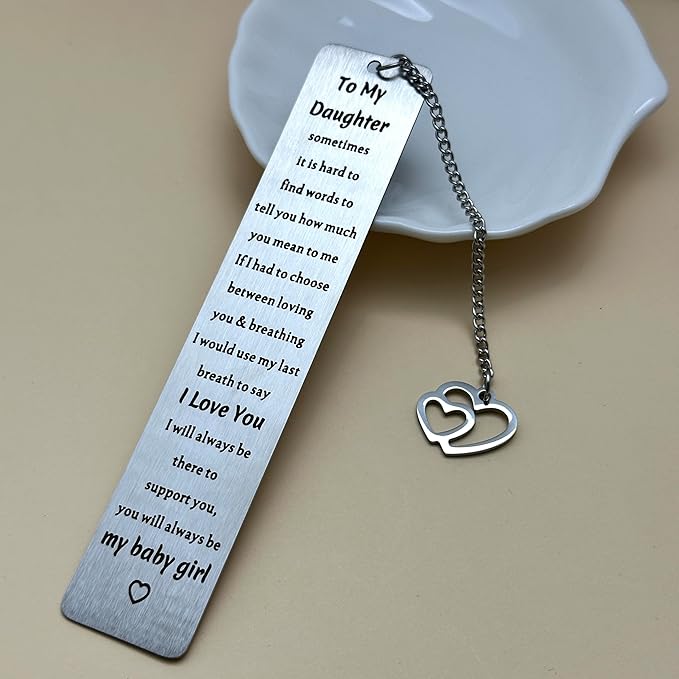 Daughter Christmas Birthday Gift, to My Daughter Gift from Mom Dad, Inspirational Bookmark for Kids Stepdaughter, 16th 18th 21st Birthday Gift for Teen Girls Graduation Gifts for Her