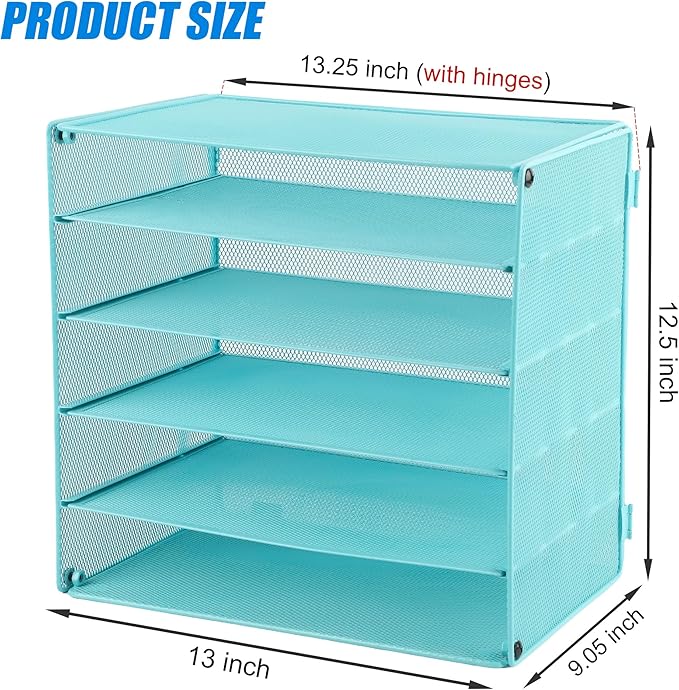 EASEPRES 5 Slot Desk Organizer Tray, Blue