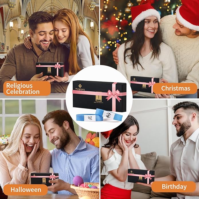 2 Pcs Bible Verse Bracelets，Daily Bible Verse Bracelet，Prayer Hope Bible Bracelets, Christian Gifts for Women , Graduation Gift，Inspirational Religious Gifts, Comes With A 35-inch Ribbon Bow