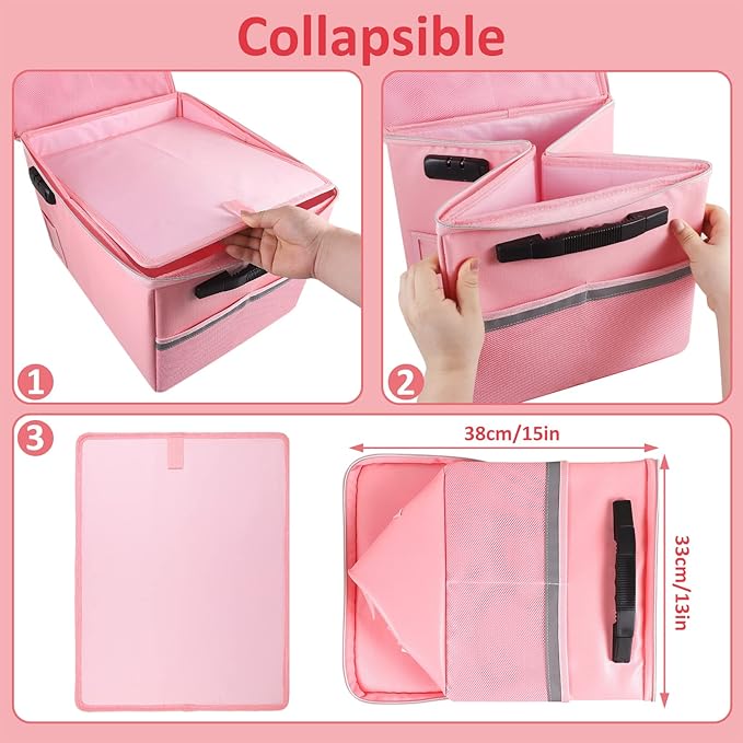 Fireproof File Cabinet with Lock, Fireproof Document Organizer Collapsible File Box Filing Cabinet with Handle for Letter Legal Folder Certifications