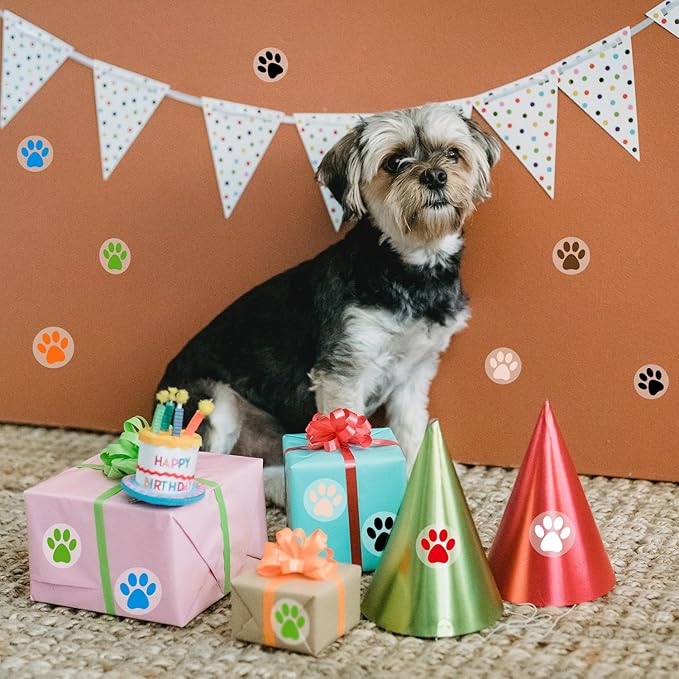 Paw Print Stickers,1.5" Clear Round Bear Paw Print Stickers Dog Puppy Paw Stickers Bear Paw Stickers with Perforation Line (500 PCS,Orange)