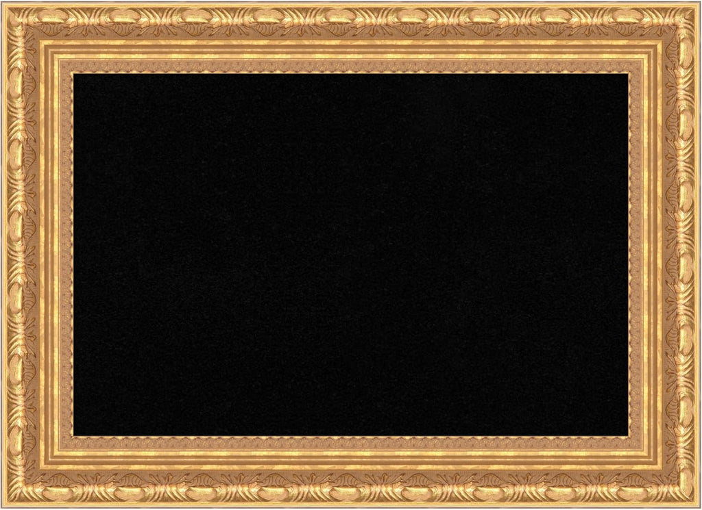 Amanti Art Black Cork Board for Wall, 16x22 Vision Board with Gold Wood Frame, Small Corkboard Office Decor for Home Organization, Traditional Corkboard Pinboard to Display Items for Home