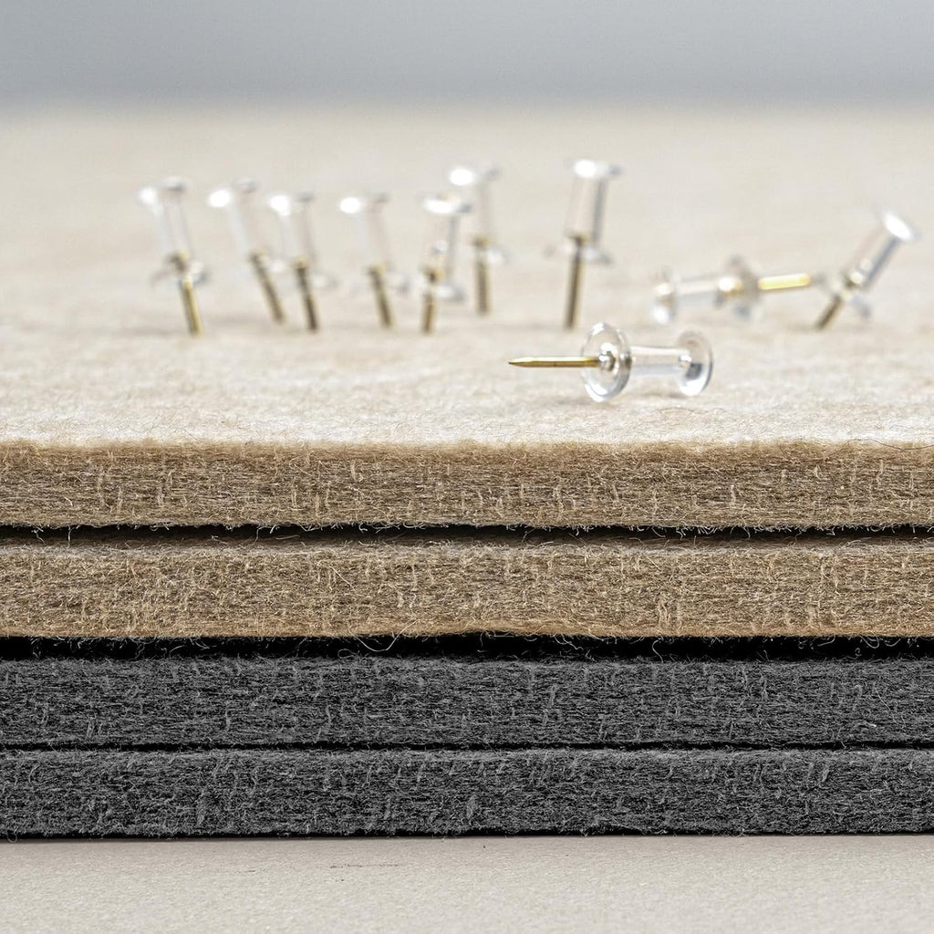 Large Bulletin Board - 48 x 36 Inches, Decorative Felt Pin Board for Wall - 4' x 3' Foldable Photo Display Board with Self-Adhesive Tape, Includes 20 Push Pins - Dark Gray