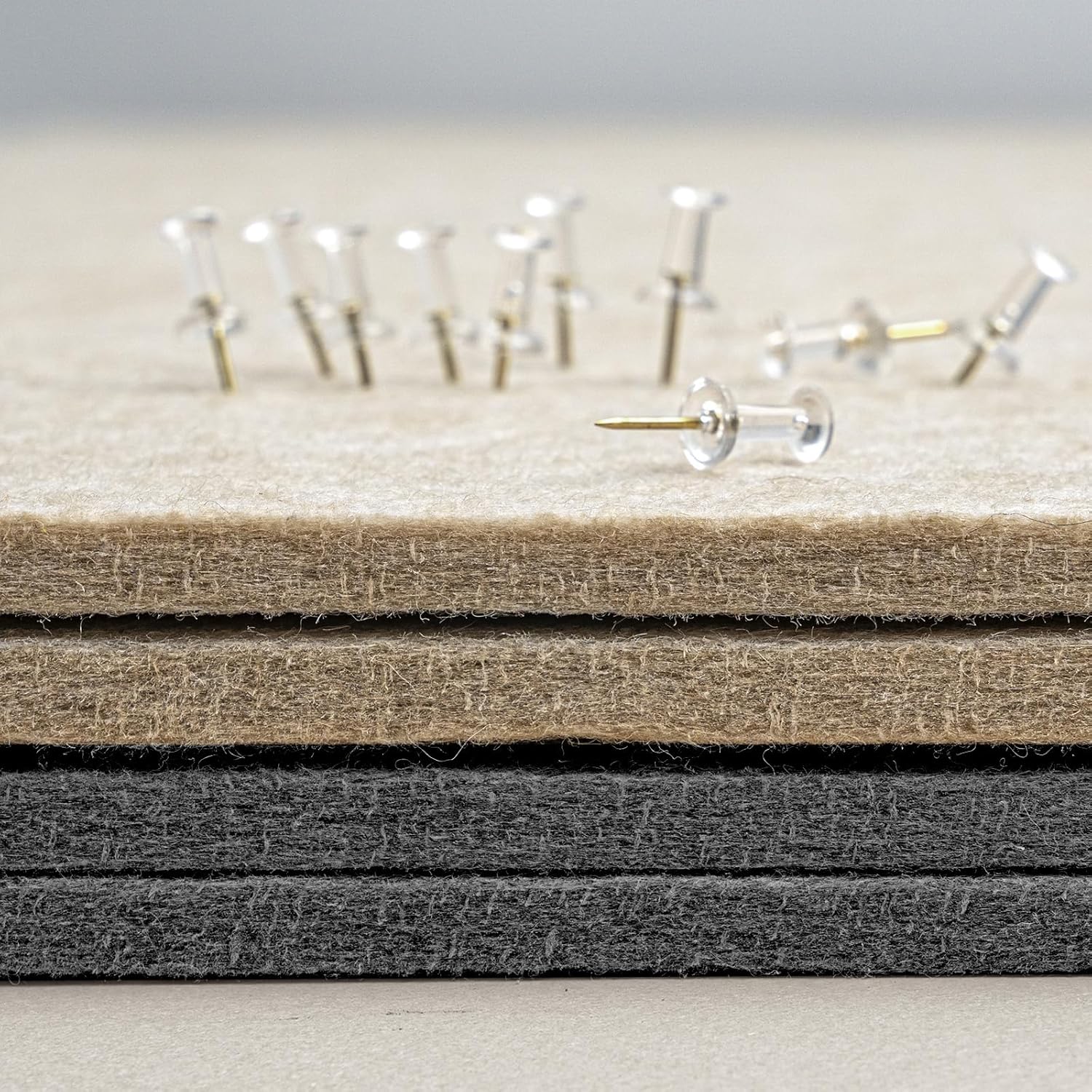 Large Bulletin Board - 48 x 36 Inches, Decorative Felt Pin Board for Wall - 4' x 3' Foldable Photo Display Board with Self-Adhesive Tape, Includes 20 Push Pins - Dark Gray