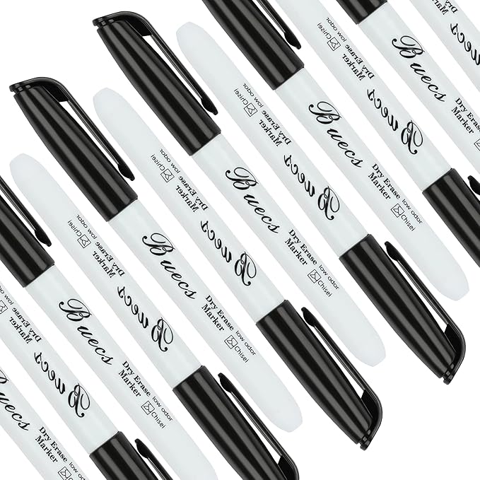 Black Dry Erase Markers, Low-Odor, 108 Count, Chisel tip, Perfect for Writing on Whiteboards, Dry-Erase Boards, Glass, School Office Supplies