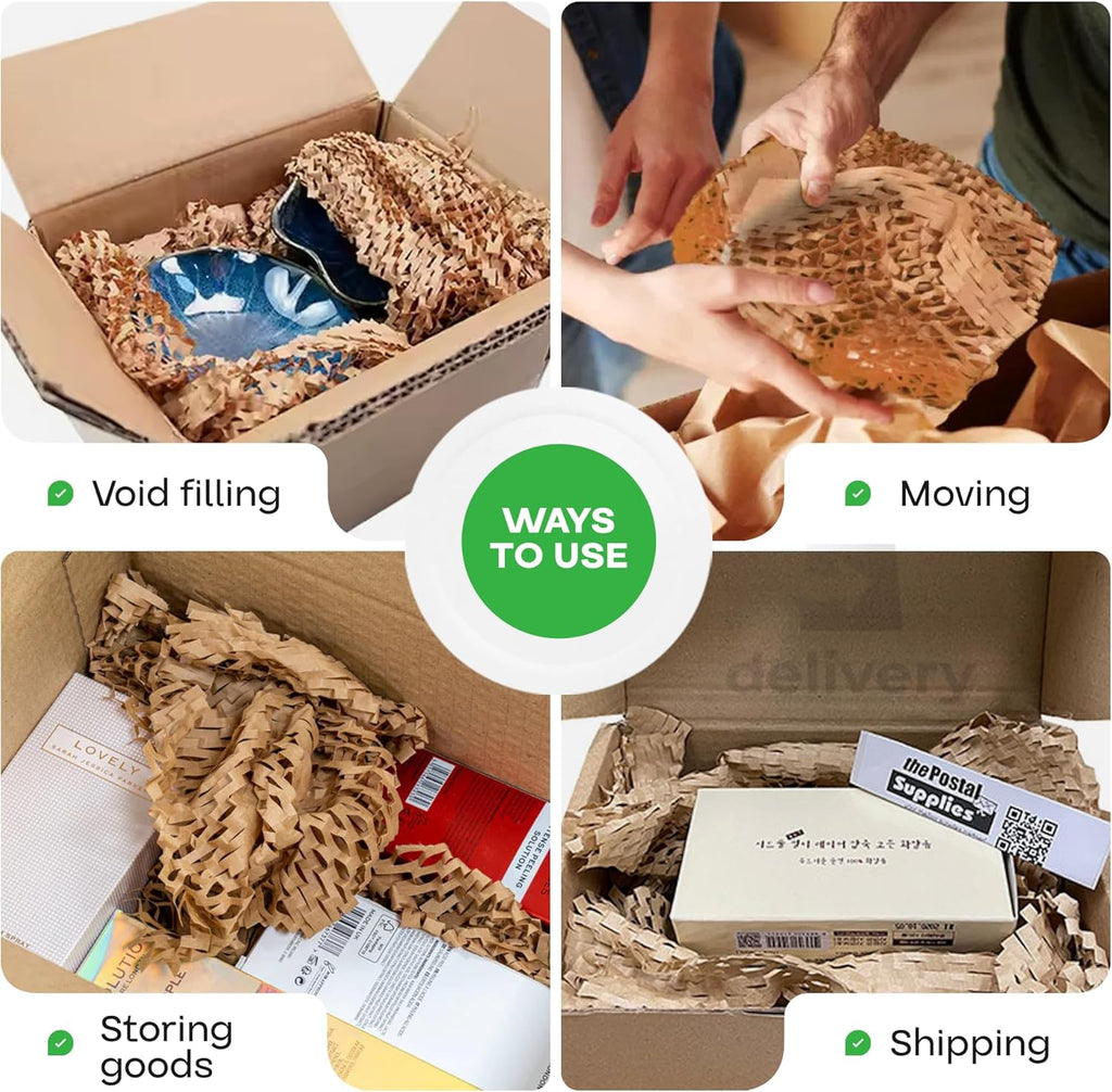 IDL Packaging HexaFil Honeycomb Packing Kraft Paper 15" x 20400" (1700 ft) in Self-Dispensed Box - Patented Cushioning Box Filler for Void Filling, Moving, Shipping - Alternative to Bubble Plastic