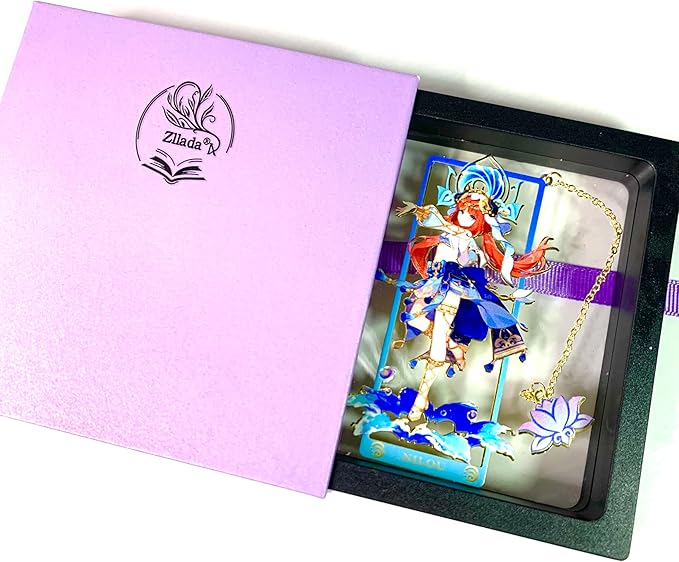Metal Bookmarks - Genshin Impact Nilou Brass Bookmarks with 3D Display Box for Women Men Sisters Friends - Ideal Birthday Gifts for Book Lovers