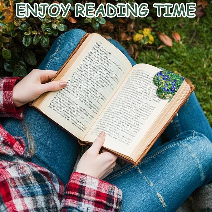 Anseal 8 Pcs Heart Diamond Art Painting Bookmark, DIY Diamond Art Bookmarks for Book Lovers for Kids Adults (Van Gogh Oil Painting Art Style)