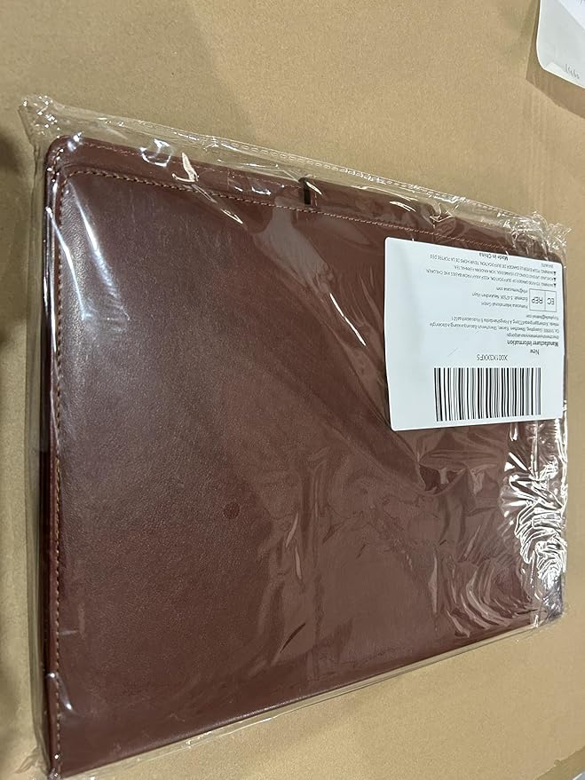 PU Leather Padfolio,A4 Leather Folder Binder Storage Clipboard with Magnetic Closure Cover,Business Resume Folder with Luxury Pen,Notepads,Sticky Tabs for Interview,Conference,Gift Portfolios (Brown)