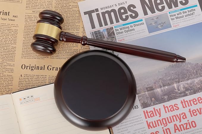 Apexstone Wooden Gavel and Block Set, Wooden Gavel and Sound Block Set for Lawyer Judge Auction Sale Gift