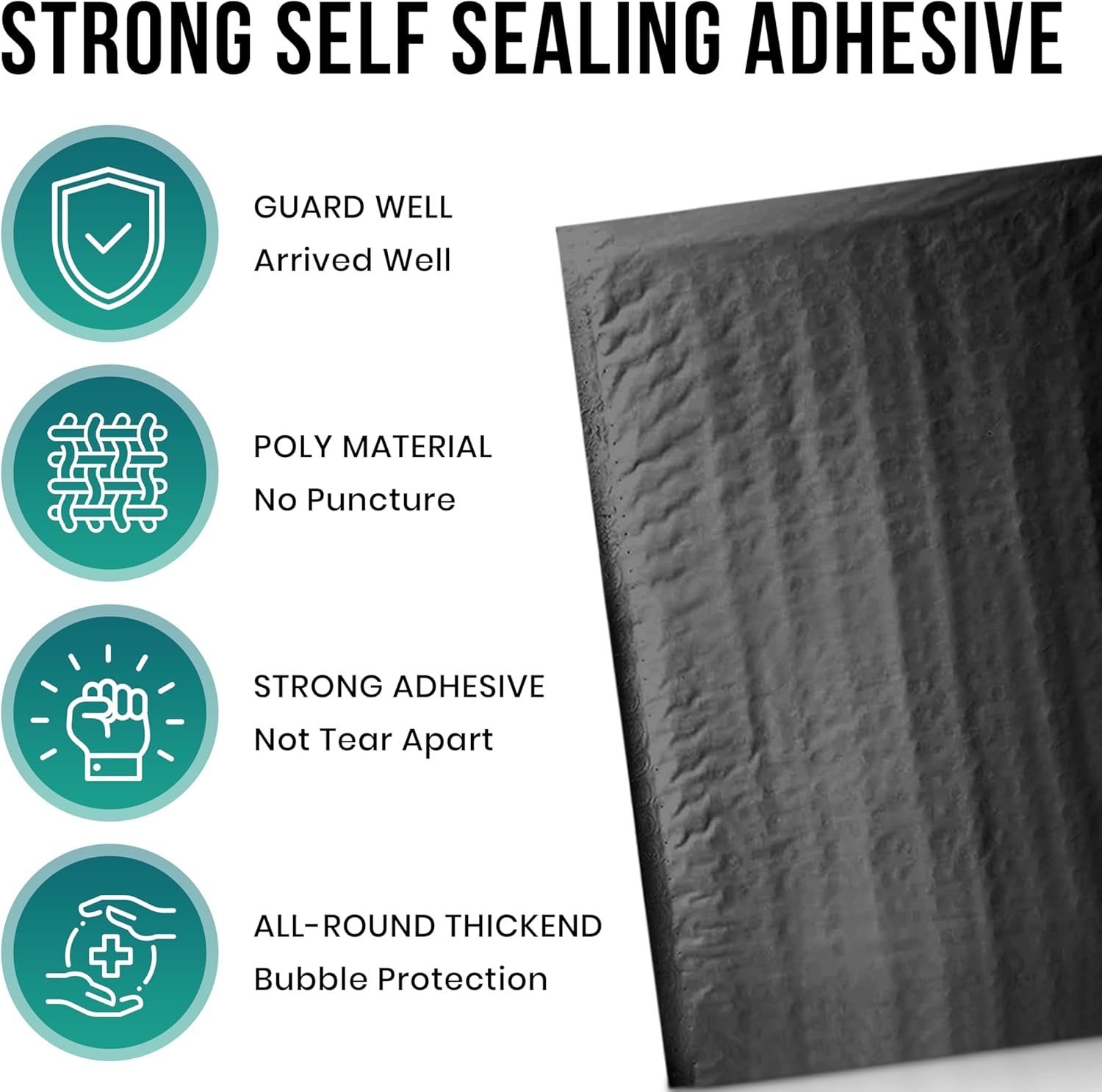 Levex - #0 6" x 10" [10 Pack] Black Poly Bubble Mailers, Padded Envelope Mailers, Packing Envelope & Mailing Bags for Shipping