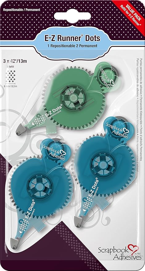 Scrapbook Adhesives by 3L 01233-8 E-Z Runner Adhesive Dots Refills Value Pack, 3 Refills