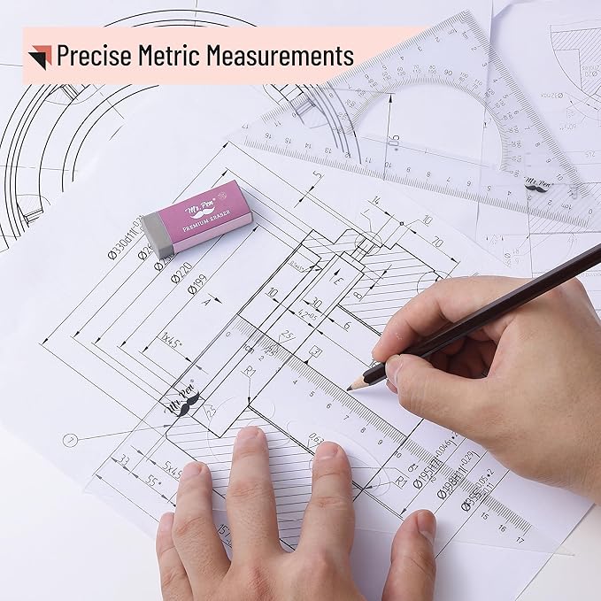 Mr. Pen- Triangle Ruler, 2 Pack, 17&11, 30/60 & 45/90, Right Triangle Ruler for Drawing, 30/60 Degree Triangle Plastic, 30 60 90 Triangle, Drawing Triangle Angle