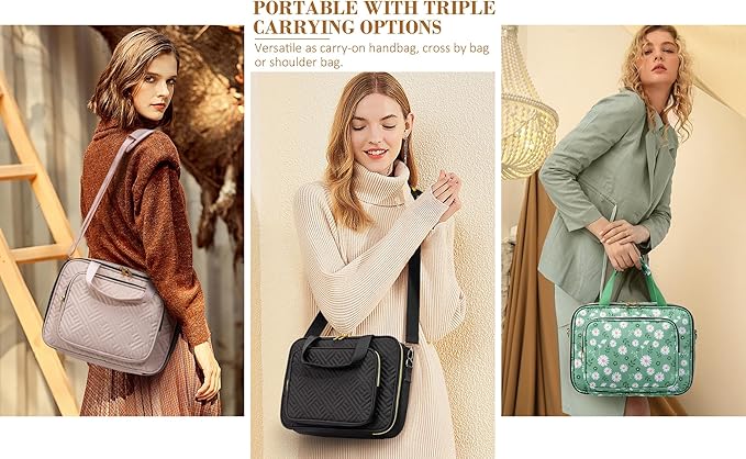 Bible Cover for Women Bible Case, Large Bible Bag w/Shoulder Strap, Bible Study Supplies Bible Journaling Kit Book Carrying Case with Bible Highlighters Tabs, Christmas Christian Gifts for Women Lady