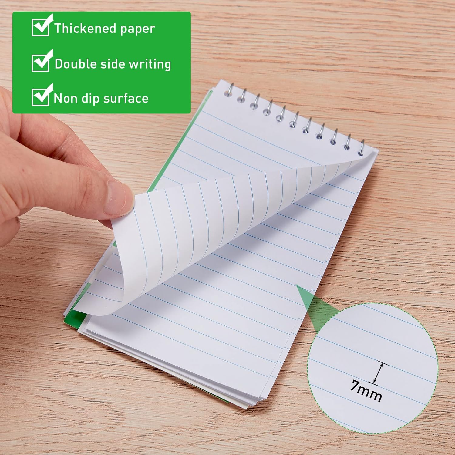 Thenshop 50 Pads Spiral Memo Bulk 3'' x 5'' Top Bound Memo Book 60 Sheets Small Mini Notebooks Lined Wire Bound Pocket Steno Book for Home, Office, School (Classic Colors)