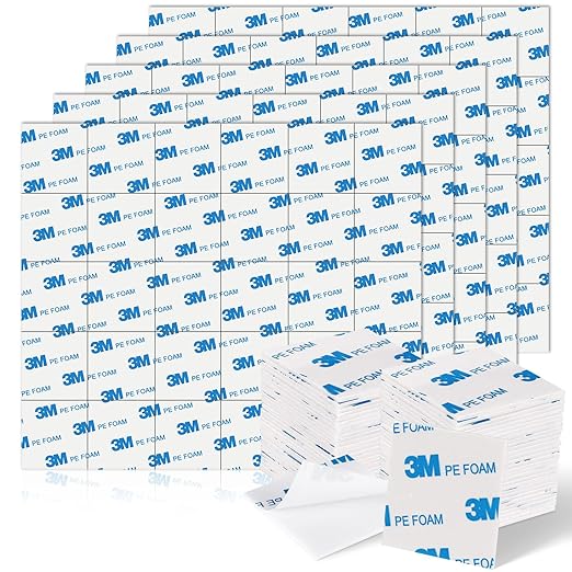 UPINS 150Pack Double Sided Foam Tape Strong Sticky Double Sided Foam Pads for Crafts Self-Adhesive Mounting Foam Tape Heavy Duty for Home Wall Decor 40 * 40 * 2mm