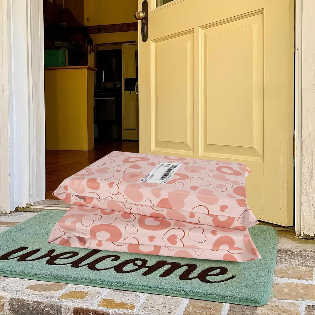 Pink Heart Poly Mailer 10x13 Inch 100 Pcs, Waterproof Shipping Bags for Clothing, Tear-Resistant Mailier Bags, Strong Mailing Bags with Self-Seal