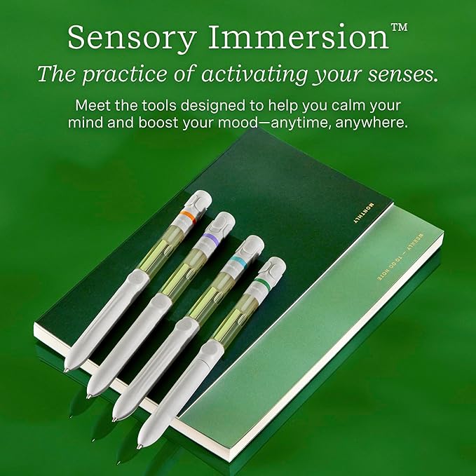 Lifelines Pen Diffuser Set, 4-Pack - 1mm Black Ballpoint Pens with Scented Essential Oil Blends – Aromatherapy Diffuser & Sensory Immersion Diffuse Aroma As You Write