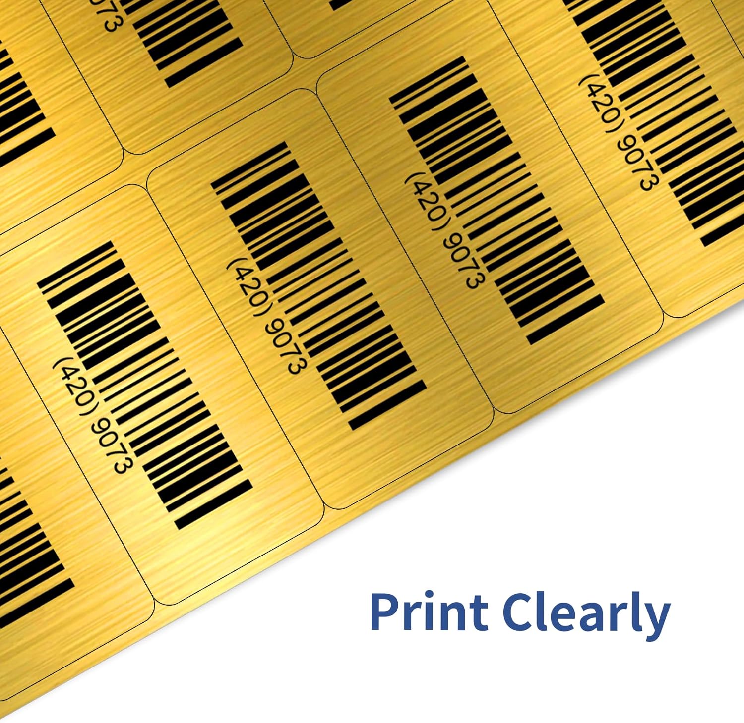 STARLIBOO Shipping Labels Stickers, 2"×4" Gold Printable Mailing Labels for Laser/Inkjet Printing- Matte Gold, Permanent Adhesive Stickers