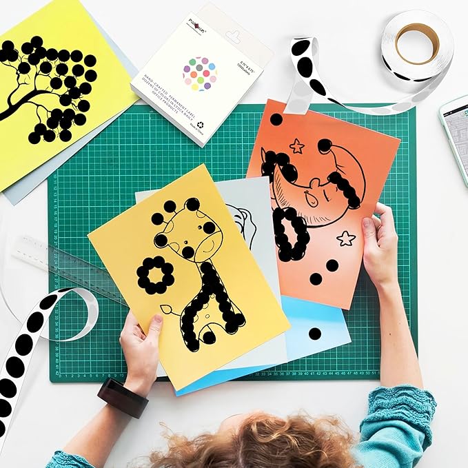 PARLAIM 3/4 Inch Roll Color Coding Labels,4000 per Rolls Round Permanent Adhesive Color Coding Circle Dot Stickers for Classroom Office HOM (Black)