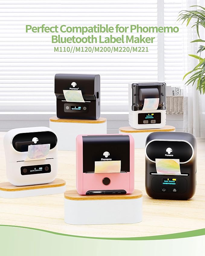 3 Roll Thermal Labels for Phomemo M110/M221/M220/M120/M200/M110S Label pirnters,1.18" x 0.79" (30x20mm)，Tape Self-Adhesive Thermal Paper for Barcode,QR Code,320 Labels/Roll Black on White