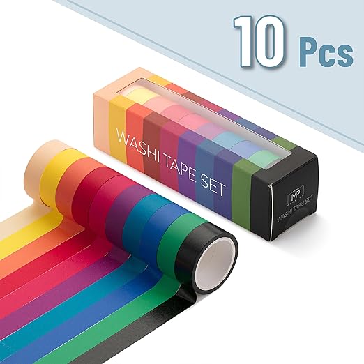 Mr. Pen- Washi Tape Set, 10 Pack, Decorative Tape, Washi Tapes, Colored Tape, Scrapbook Tape, Scrapbook Washi Tape for Journaling, Craft Tape, Washy Tape, Washy-Tape