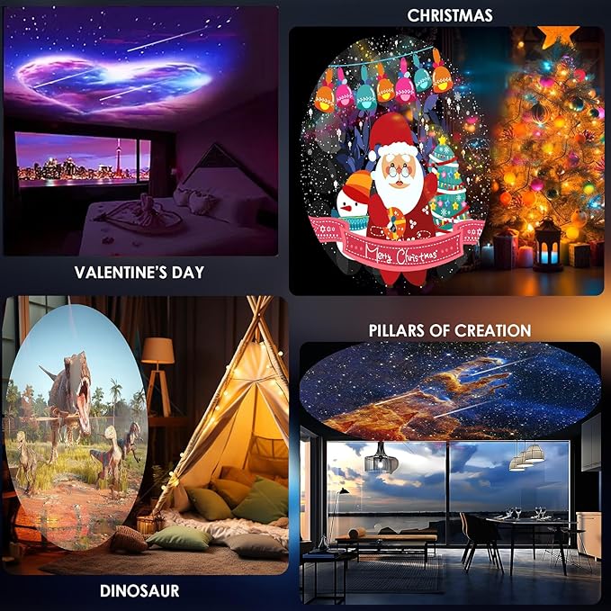 Star Projector,Galaxy Projector for Bedroom,HD Image Large Projection Area LED Lights with 4K Replaceable 13 Galaxy Discs,Timer,Meteor & Lighting Effects,Sky Light for Kids Adults Party Home Decor