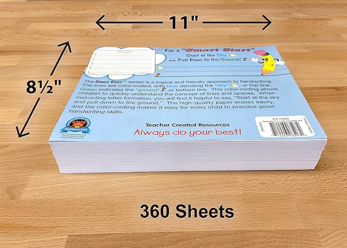 Teacher Created Resources (76503) Smart Start K-1 Writing Paper: 360 sheets, White